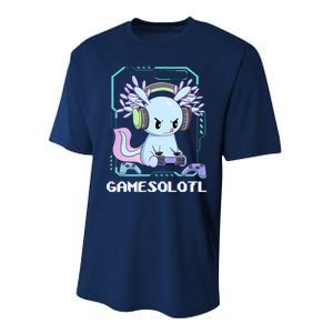 Gamesolotl Gamer Axolotl Funny Cute Performance Sprint T-Shirt