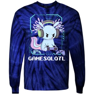 Gamesolotl Gamer Axolotl Funny Cute Tie-Dye Long Sleeve Shirt