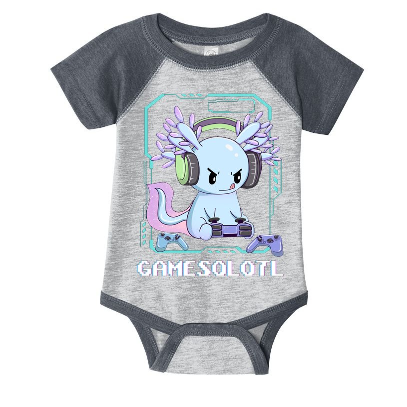 Gamesolotl Gamer Axolotl Funny Cute Infant Baby Jersey Bodysuit