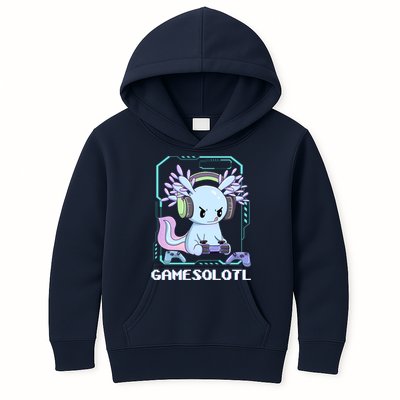 Gamesolotl Gamer Axolotl Funny Cute Kids Hoodie