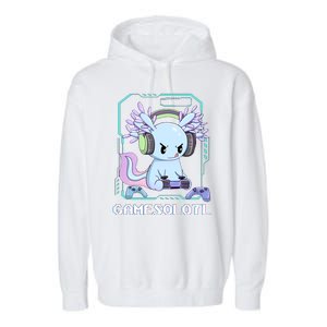 Gamesolotl Gamer Axolotl Funny Cute Garment-Dyed Fleece Hoodie