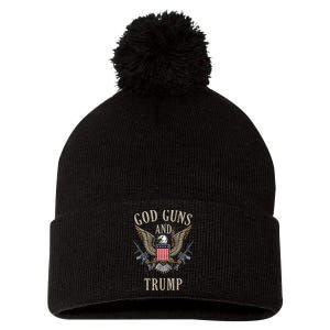 God Guns And Trump 2nd Amendment Flag Ar15 American Flag Pom Pom 12in Knit Beanie