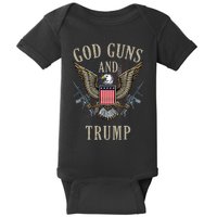 God Guns And Trump 2nd Amendment Flag Ar15 American Flag Baby Bodysuit