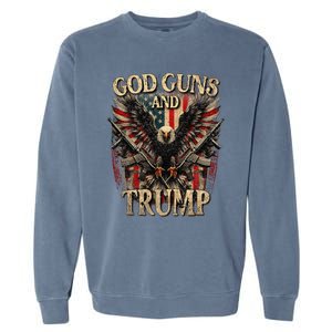 God Guns And Trump 2nd Amendment Flag Eagle American Flag Garment-Dyed Sweatshirt