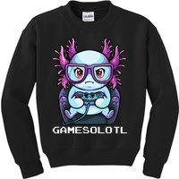 Gamesolotl Gamer Axolotl Fish Gaming Video Gamer Anime Kids Sweatshirt