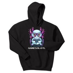 Gamesolotl Gamer Axolotl Fish Gaming Video Gamer Anime Kids Hoodie