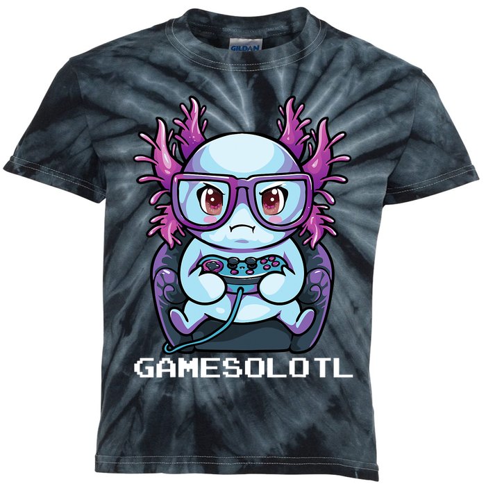 Gamesolotl Gamer Axolotl Fish Gaming Video Gamer Anime Kids Tie-Dye T-Shirt