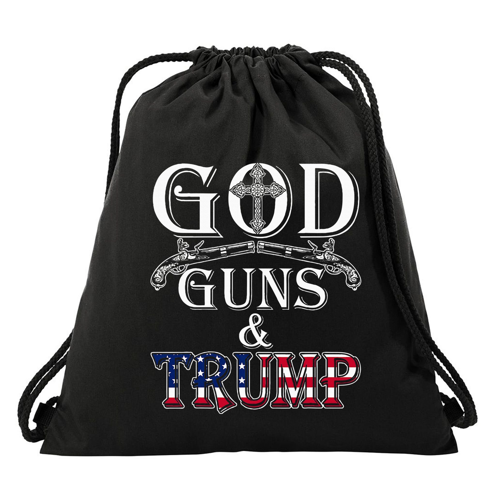 God Guns And Trump 2nd Amendment Trump 45 Drawstring Bag