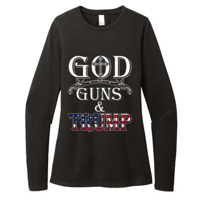 God Guns And Trump 2nd Amendment Trump 45 Womens CVC Long Sleeve Shirt