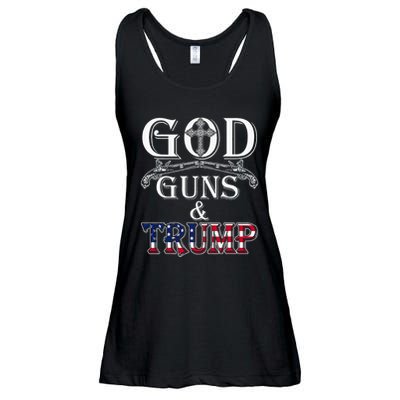 God Guns And Trump 2nd Amendment Trump 45 Ladies Essential Flowy Tank