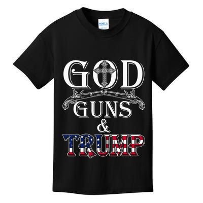 God Guns And Trump 2nd Amendment Trump 45 Kids T-Shirt