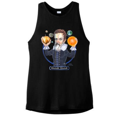 Galileo Galilei Astronomer Ladies PosiCharge Tri-Blend Wicking Tank