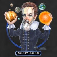 Galileo Galilei Astronomer 7 Panel Mesh Trucker Snapback Hat