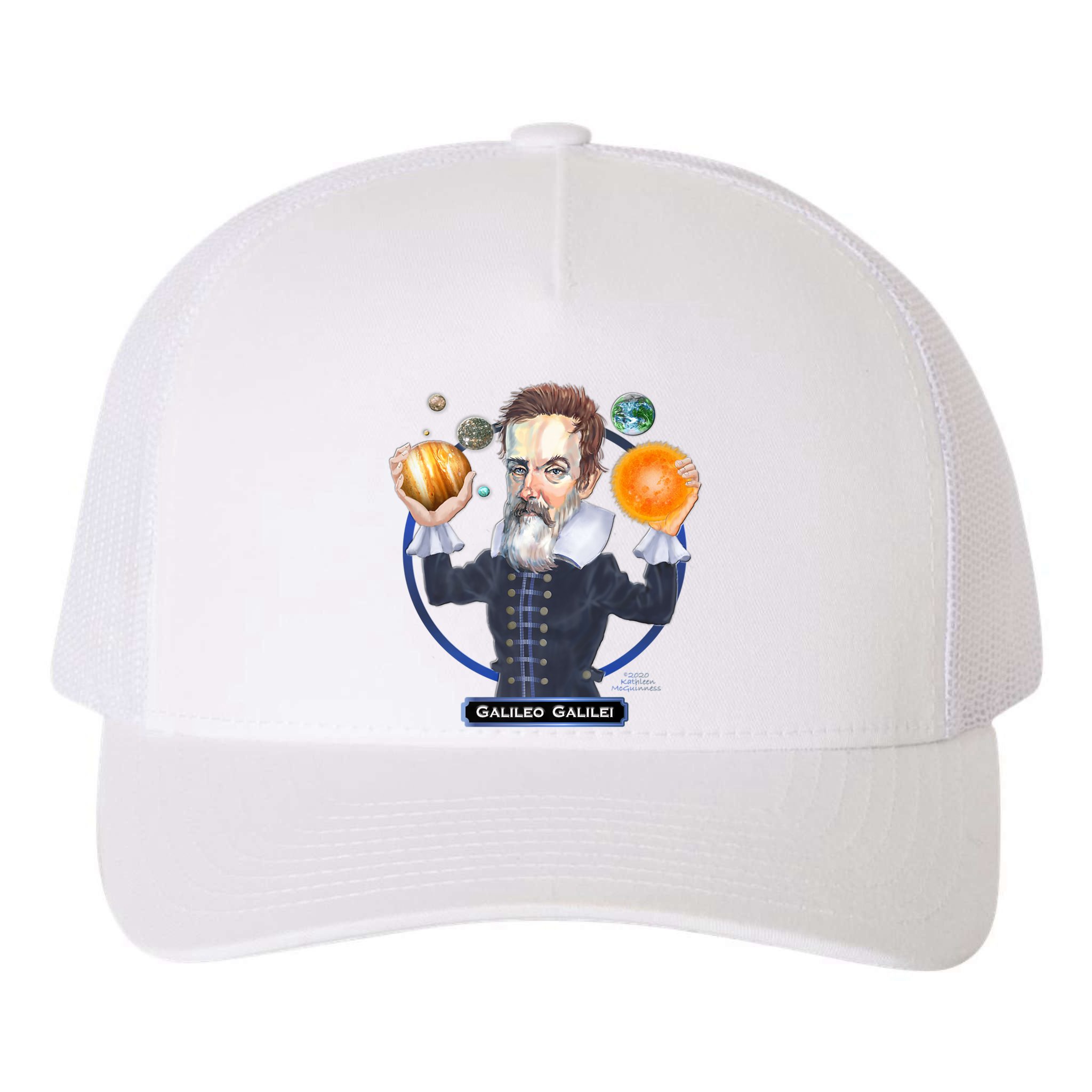 Galileo Galilei Astronomer Yupoong Adult 5-Panel Trucker Hat