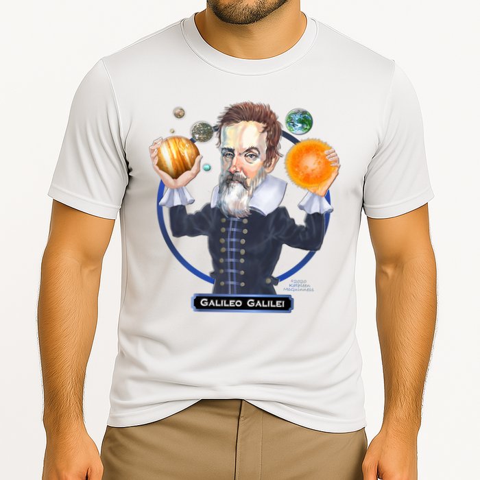 Galileo Galilei Astronomer Cooling Performance Crew T-Shirt