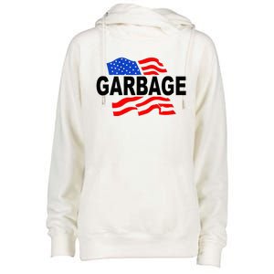 Garbage Garbage America Flag Womens Funnel Neck Pullover Hood