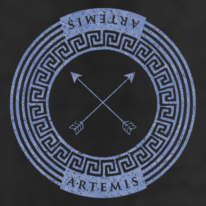 Greek Goddess Artemis Arrows God Hunt Mythology 7 Panel Mesh Trucker Snapback Hat