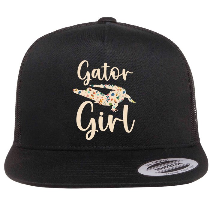 Gator Girl Alligator Lover Zookeeper Crocodile Flat Bill Trucker Hat