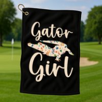 Gator Girl Alligator Lover Zookeeper Crocodile Golf Towel