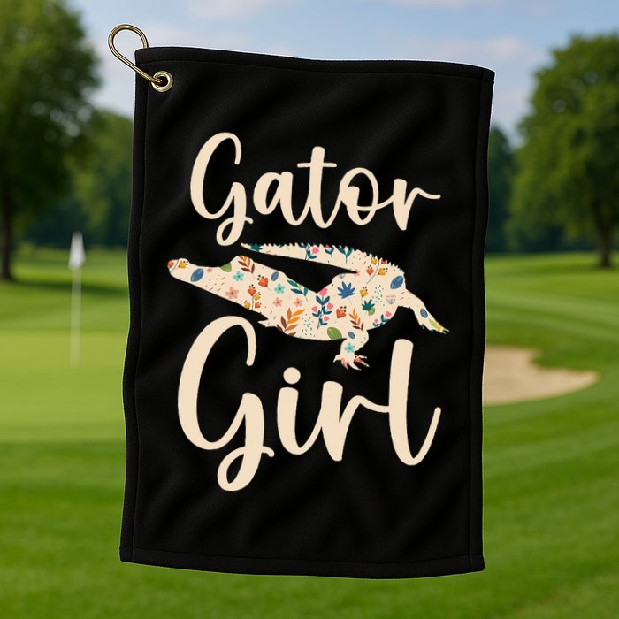 Gator Girl Alligator Lover Zookeeper Crocodile Golf Towel