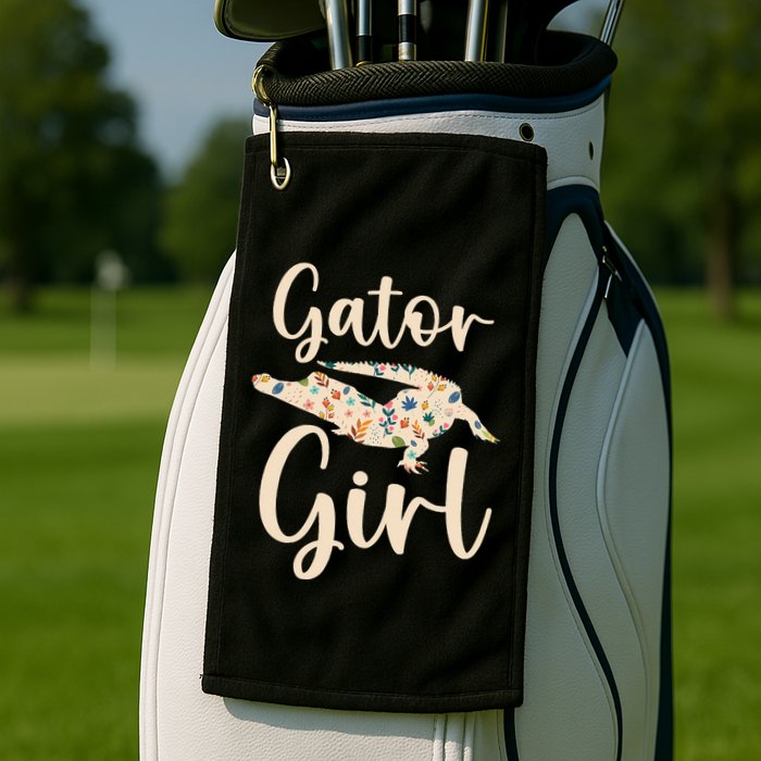 Gator Girl Alligator Lover Zookeeper Crocodile Golf Towel
