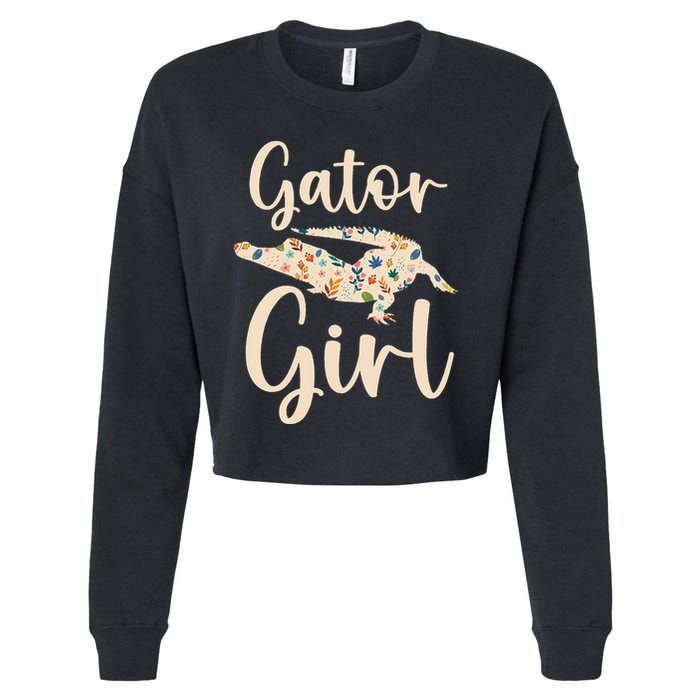 Gator Girl Alligator Lover Zookeeper Crocodile Cropped Pullover Crew