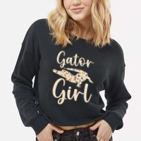 Gator Girl Alligator Lover Zookeeper Crocodile Cropped Pullover Crew