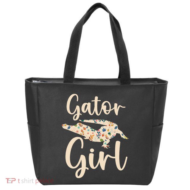 Gator Girl Alligator Lover Zookeeper Crocodile Zip Tote Bag