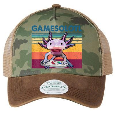 Gamesolotl Gamer Axolotl Fish Playing Video Games Legacy Tie Dye Trucker Hat