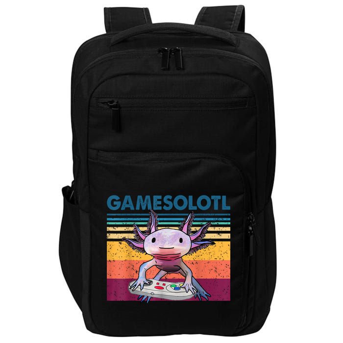 Gamesolotl Gamer Axolotl Fish Playing Video Games Impact Tech Backpack