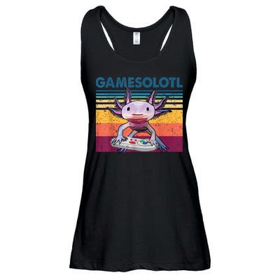 Gamesolotl Gamer Axolotl Fish Playing Video Games Ladies Essential Flowy Tank