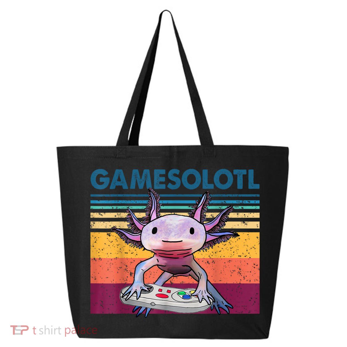 Gamesolotl Gamer Axolotl Fish Playing Video Games 25L Jumbo Tote