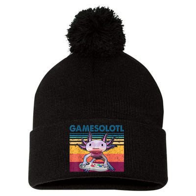 Gamesolotl Gamer Axolotl Fish Playing Video Games Pom Pom 12in Knit Beanie