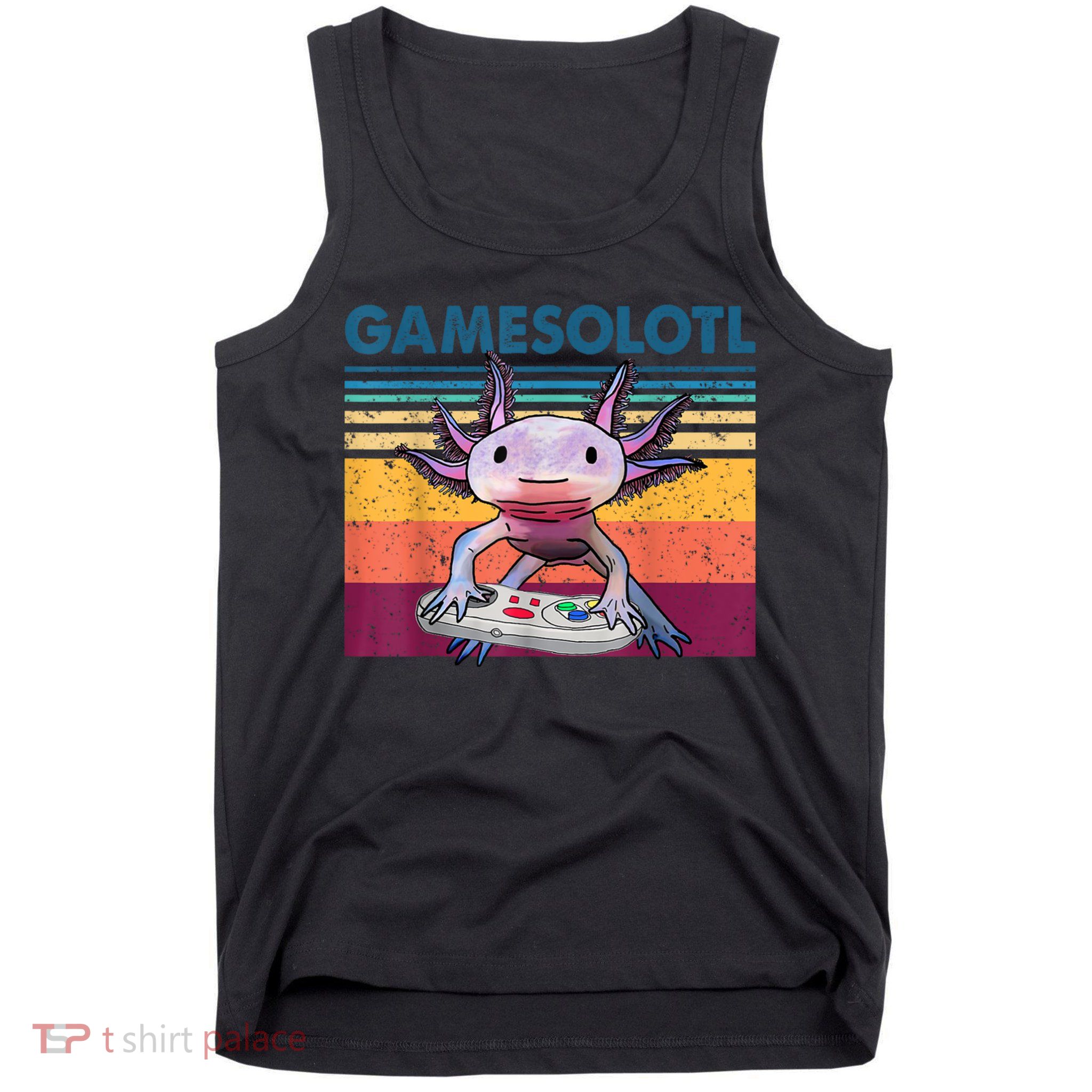 Gamesolotl Gamer Axolotl Fish Playing Video Games Tank Top