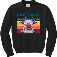 Gamesolotl Gamer Axolotl Fish Playing Video Games Kids Sweatshirt