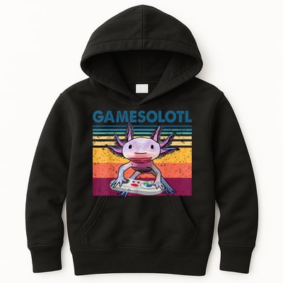 Gamesolotl Gamer Axolotl Fish Playing Video Games Kids Hoodie