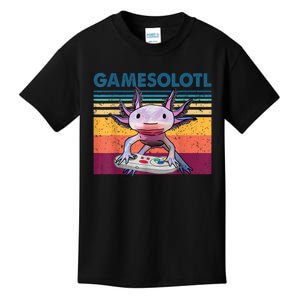 Gamesolotl Gamer Axolotl Fish Playing Video Games Kids T-Shirt