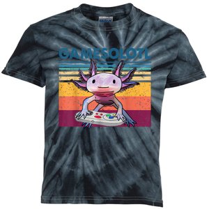 Gamesolotl Gamer Axolotl Fish Playing Video Games Kids Tie-Dye T-Shirt