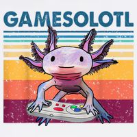 Gamesolotl Gamer Axolotl Fish Playing Video Games Garment-Dyed Sweatshirt