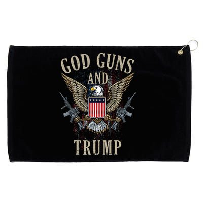 God Guns And Trump 2nd Amendment Flag Ar15 American Flag Grommeted Golf Towel