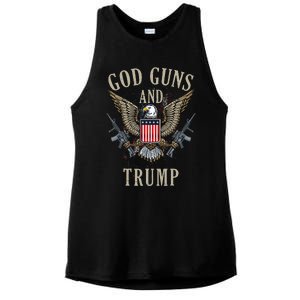 God Guns And Trump 2nd Amendment Flag AR15 American Flag Ladies PosiCharge Tri-Blend Wicking Tank