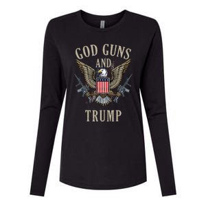 God Guns And Trump 2nd Amendment Flag AR15 American Flag Womens Cotton Relaxed Long Sleeve T-Shirt