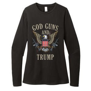 God Guns And Trump 2nd Amendment Flag AR15 American Flag Womens CVC Long Sleeve Shirt