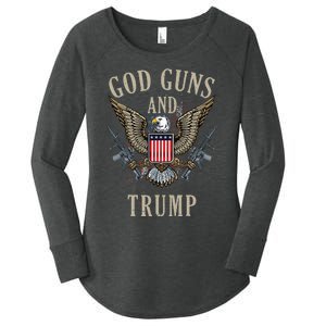 God Guns And Trump 2nd Amendment Flag AR15 American Flag Women's Perfect Tri Tunic Long Sleeve Shirt