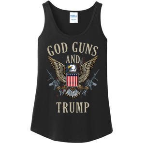 God Guns And Trump 2nd Amendment Flag AR15 American Flag Ladies Essential Tank