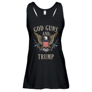 God Guns And Trump 2nd Amendment Flag AR15 American Flag Ladies Essential Flowy Tank