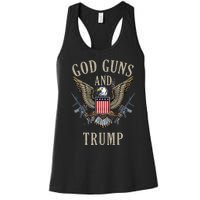 God Guns And Trump 2nd Amendment Flag AR15 American Flag Women's Racerback Tank