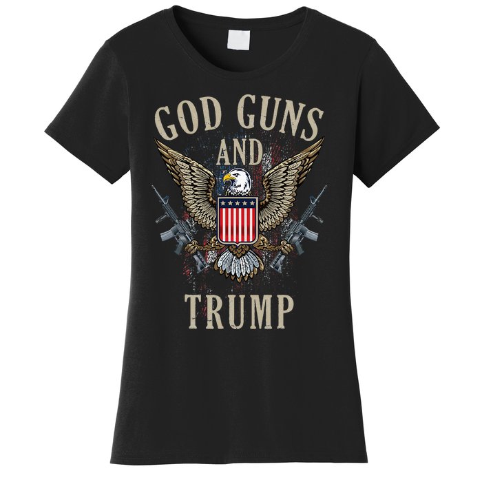 God Guns And Trump 2nd Amendment Flag AR15 American Flag Women's T-Shirt