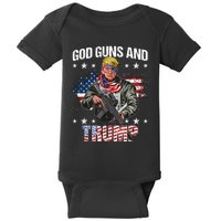 God Guns And Trump 2nd Amendment Flag Ar15 American Flag Baby Bodysuit