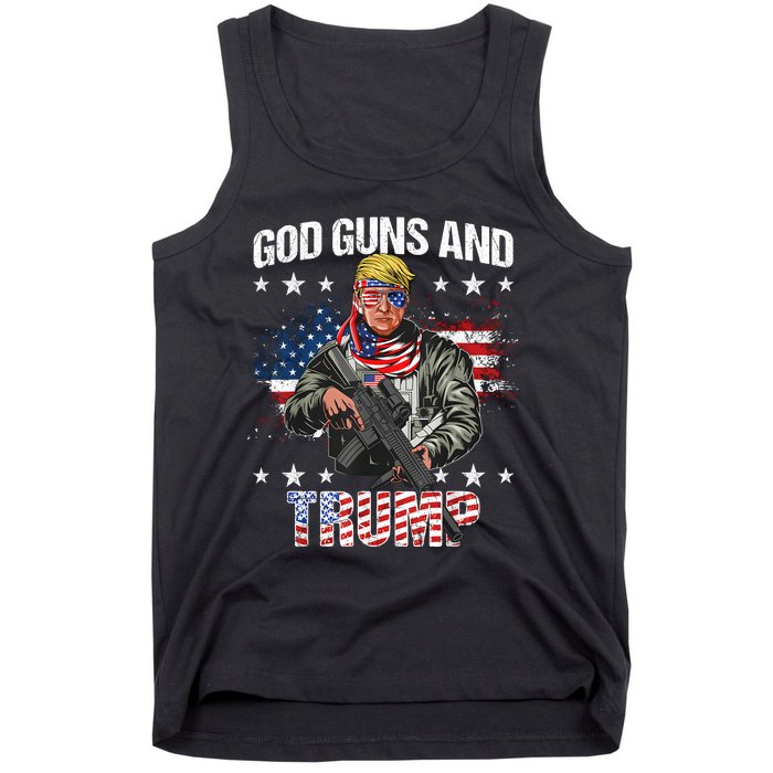 God Guns And Trump 2nd Amendment Flag Ar15 American Flag Tank Top